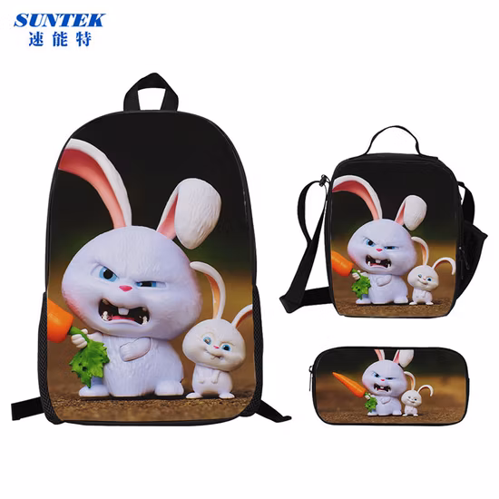 Backpack Portable Zippered Lunch Box with Handle Pencil Bag