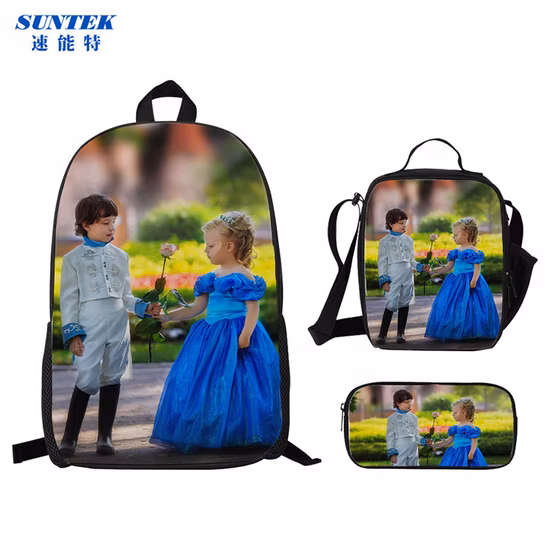Backpack Portable Zippered Lunch Box with Handle Pencil Bag